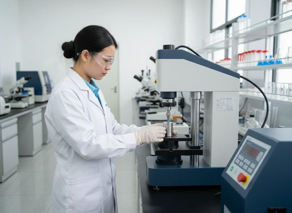 Longshi's professional R&D laboratory conducting tensile and spectral tests on bolts in 2021.